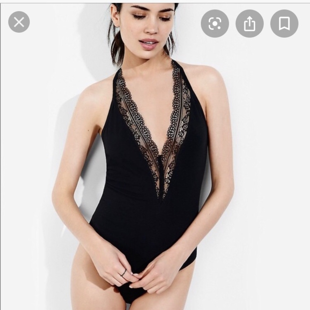 Express deep V-neck bodysuit